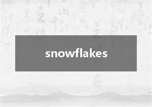 snowflakes是什么意思