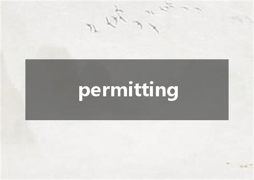 permitting是什么意思