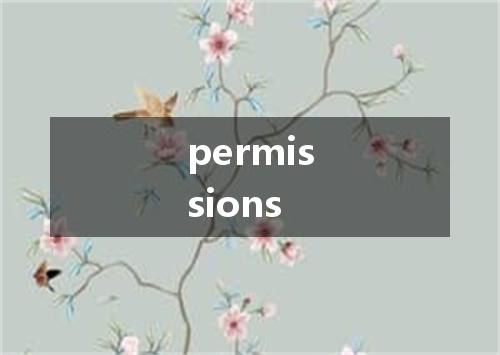 permissions是什么意思