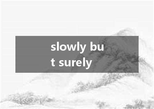 slowly but surely是什么意思
