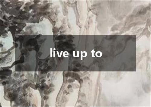 live up to是什么意思