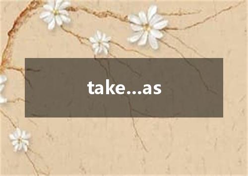 take...as是什么意思