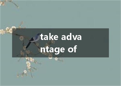 take advantage of是什么意思