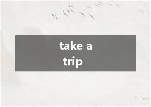 take a trip是什么意思