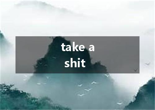 take a shit是什么意思