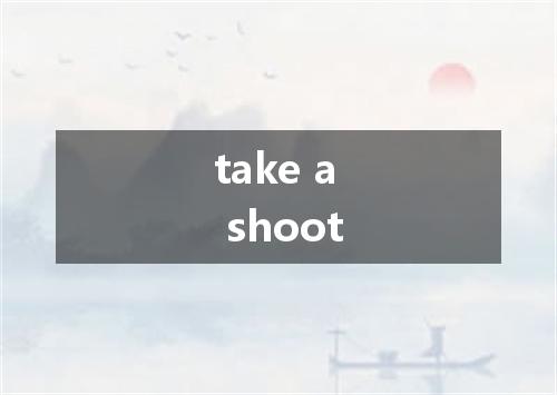 take a shoot是什么意思