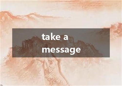 take a message是什么意思