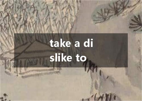 take a dislike to是什么意思