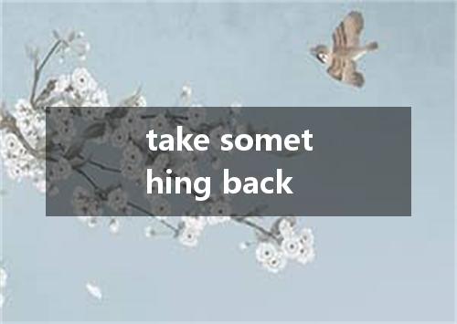 take something back是什么意思