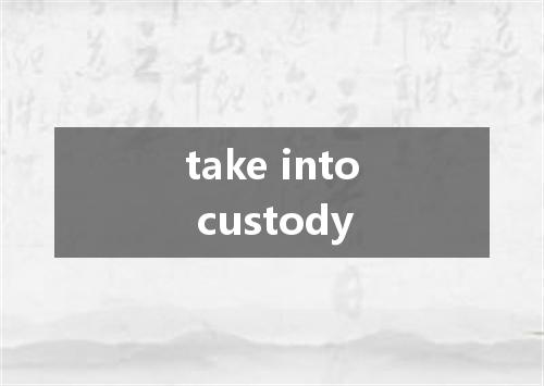 take into custody是什么意思
