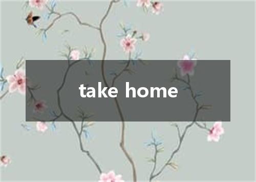 take home是什么意思