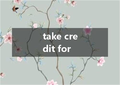 take credit for是什么意思
