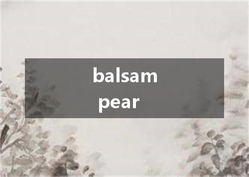 balsam pear是什么意思