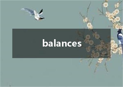 balances是什么意思
