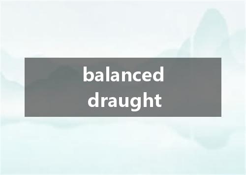 balanced draught是什么意思