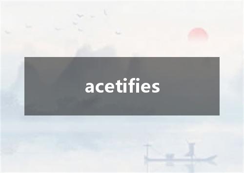 acetifies是什么意思