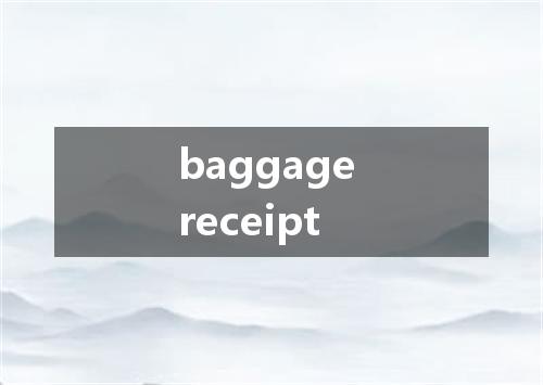 baggage receipt是什么意思