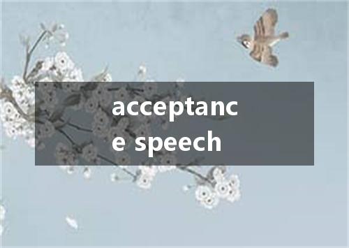 acceptance speech是什么意思