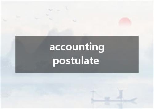 accounting postulate是什么意思