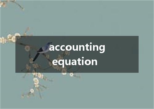 accounting equation是什么意思