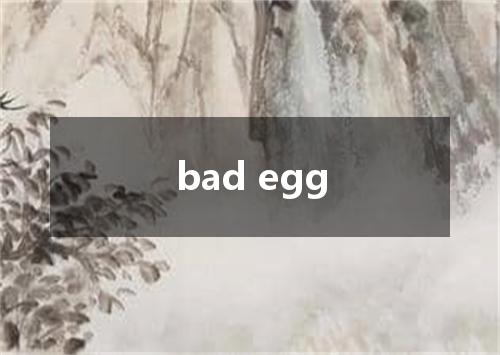 bad egg是什么意思