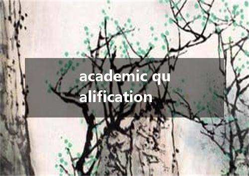 academic qualification是什么意思