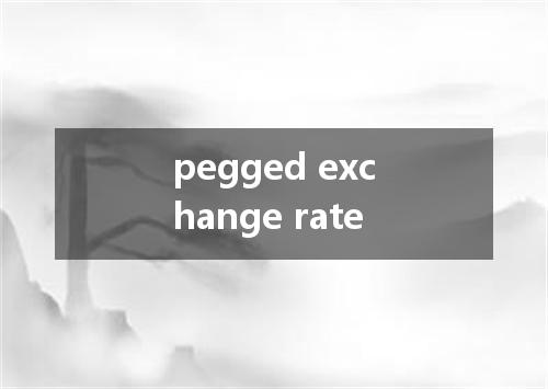 pegged exchange rate是什么意思