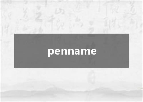 penname是什么意思