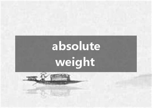 absolute weight是什么意思