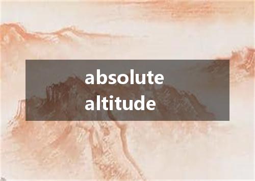 absolute altitude是什么意思