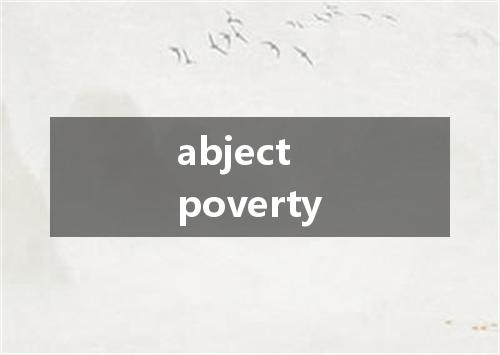 abject poverty是什么意思