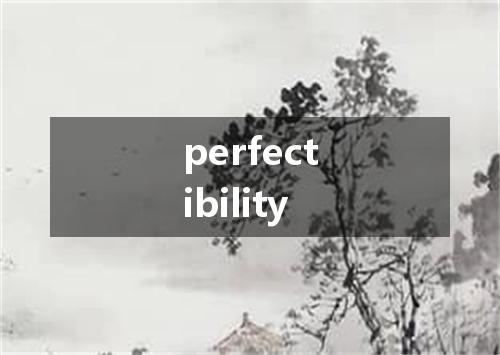 perfectibility是什么意思