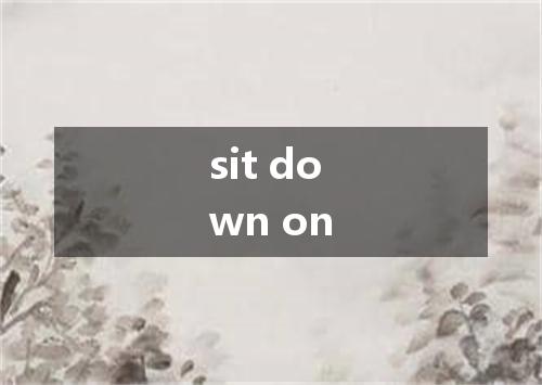 sit down on是什么意思