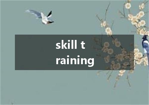 skill training是什么意思