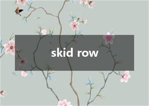 skid row是什么意思
