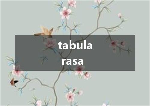 tabula rasa是什么意思