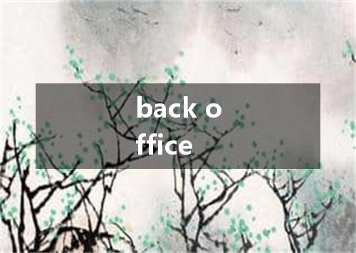 back office是什么意思