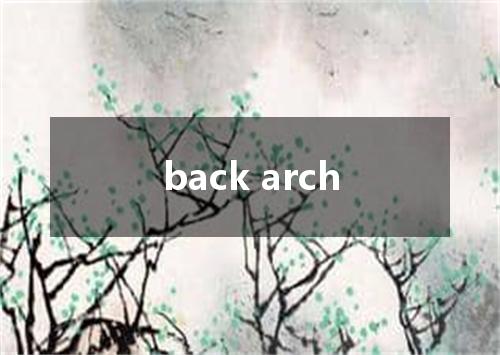 back arch是什么意思