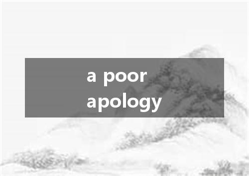 a poor apology是什么意思