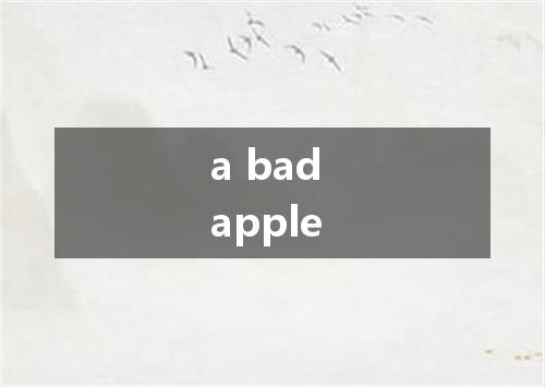 a bad apple是什么意思