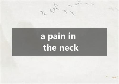 a pain in the neck是什么意思