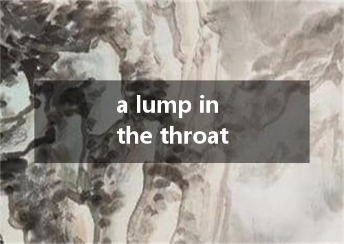 a lump in the throat是什么意思