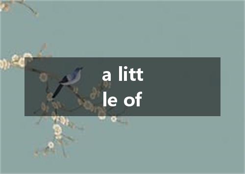 a little of是什么意思