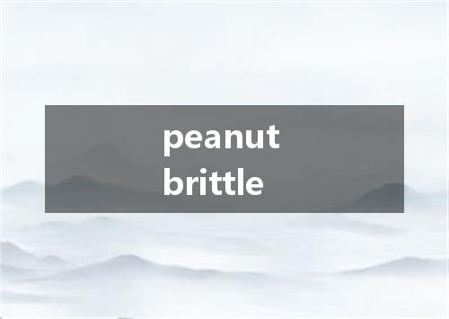 peanut brittle是什么意思