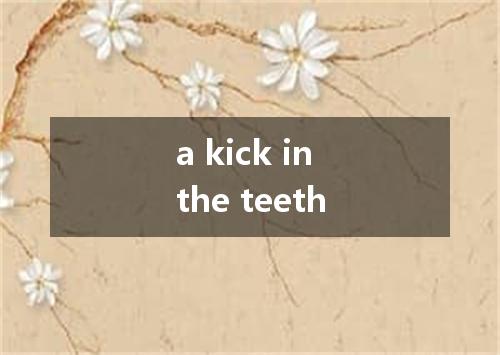a kick in the teeth是什么意思