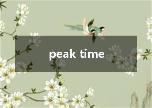 peak time是什么意思