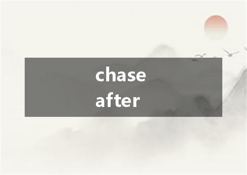 chase after是什么意思
