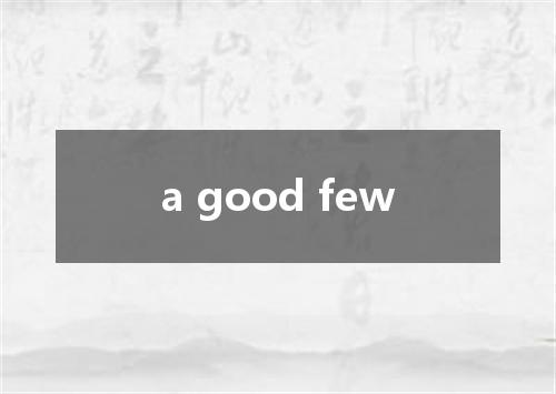 a good few是什么意思
