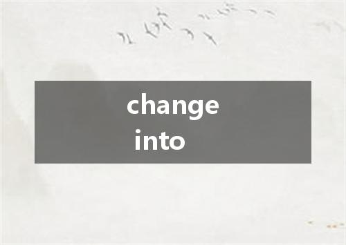 change into是什么意思