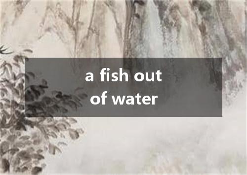 a fish out of water是什么意思